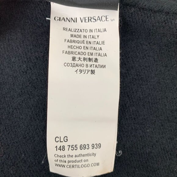 Versace Black Wool Long-Sleeve Sweater With Motorcycle Embellishment Round Neck - Picture 4 of 8